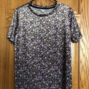Floral print velvet tee (NWOT)